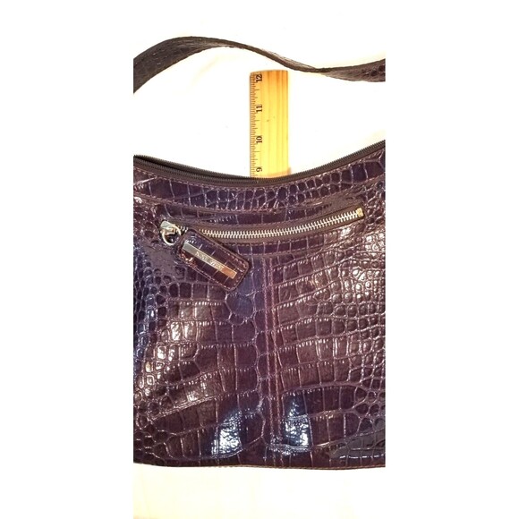 Nine West Deep Grape Purple Faux Alligator Leather Skin Purse/Bag - Picture 9 of 10